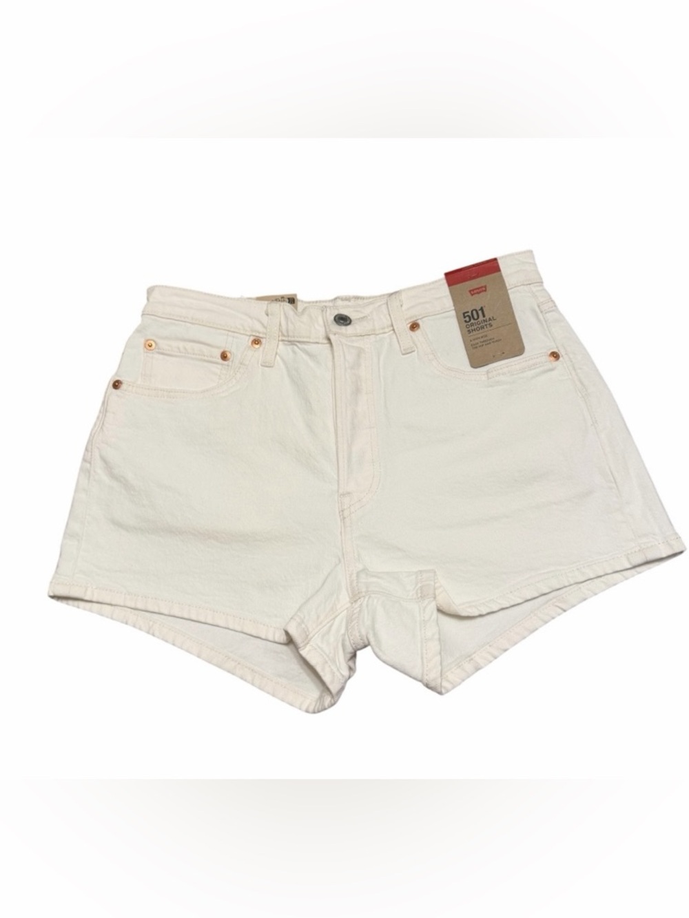 Levi’s 501 Original White Denim Shorts Size 29 NWT